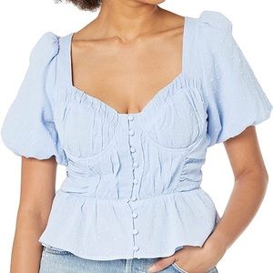 ASTR Clairemont Sweetheart Peplum Top